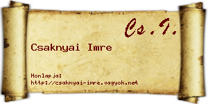 Csaknyai Imre névjegykártya