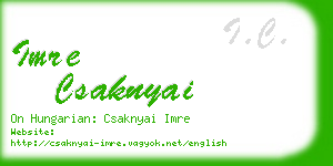 imre csaknyai business card